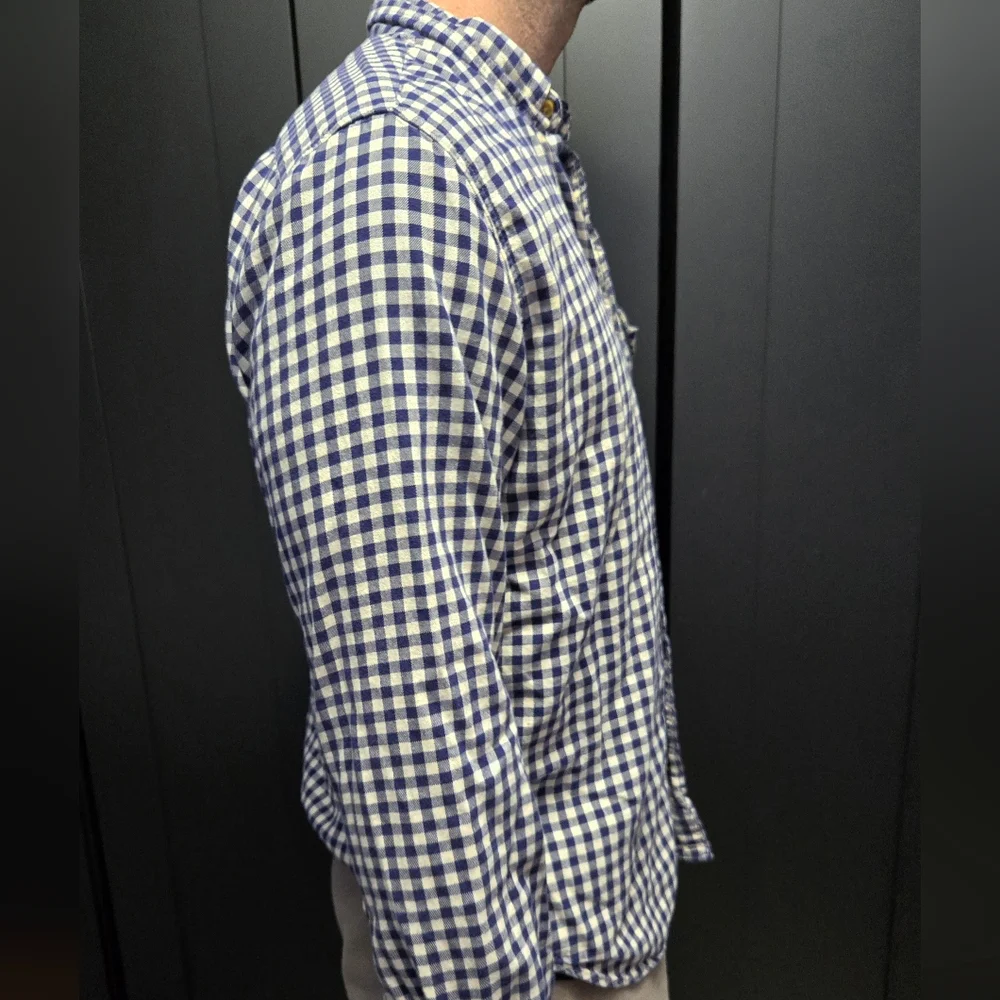 J. Crew Blue and White Checkered Button Down Shirt